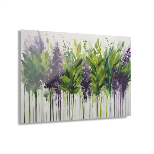 Large Floral Design Acrylic Print with French Cleat Nature Lover Wall Art Flower Lover Gift Outdoors Artwork Modern Garden Home Decor