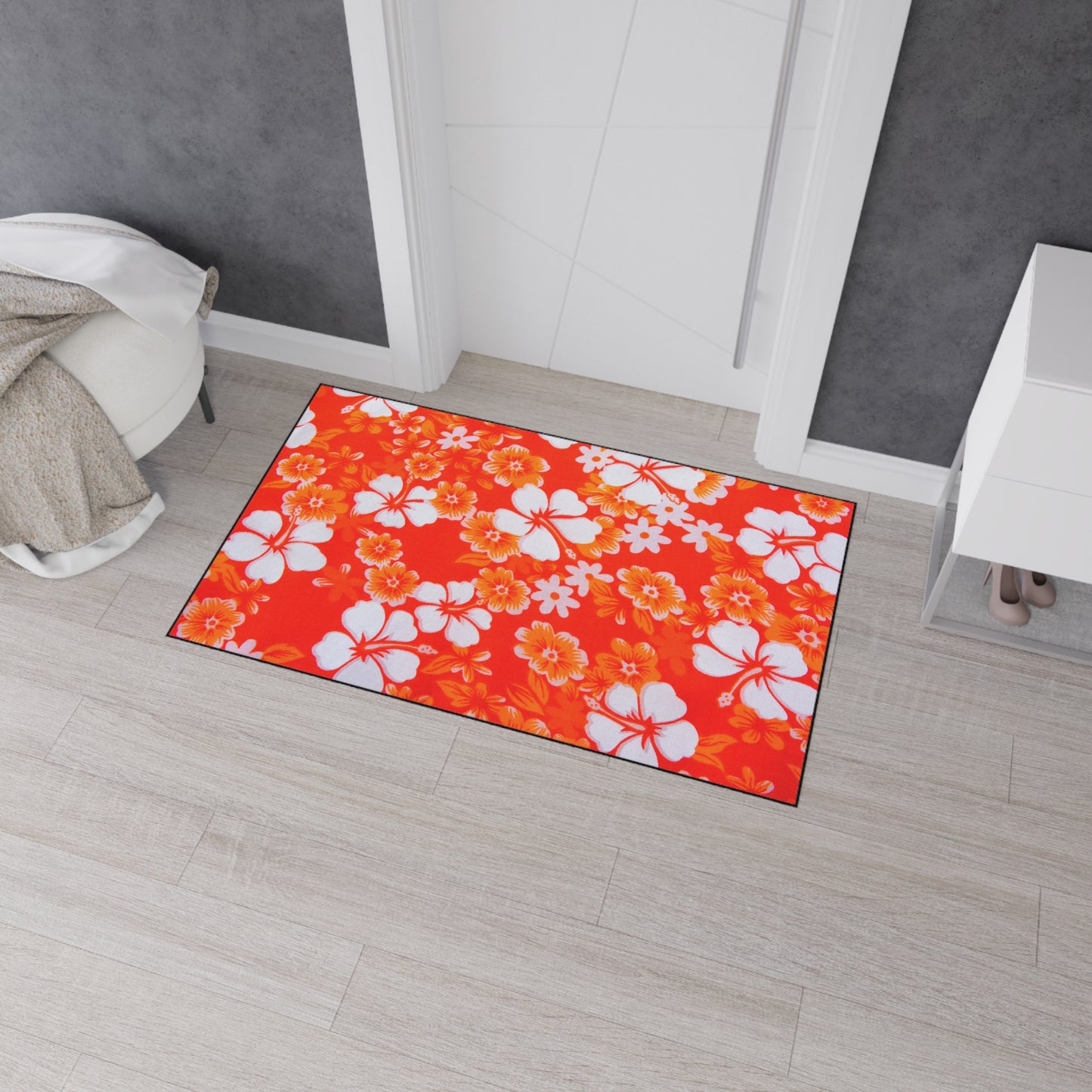 Decorative Heavy Duty Non-Slip Floor Mat Stylish Design Perfect for Entryway Kitchen Décor Beachy Hawaiian Rug Tropical Bathroom Floor