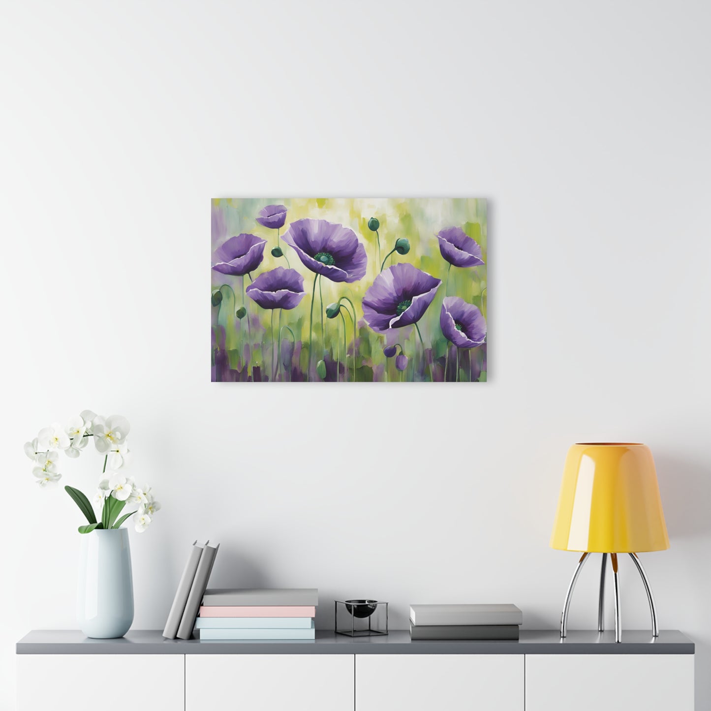 Large Floral Design Acrylic Print with French Cleat Nature Lover Wall Art Flower Lover Gift Poppy Flower Artwork Modern Garden Home Decor