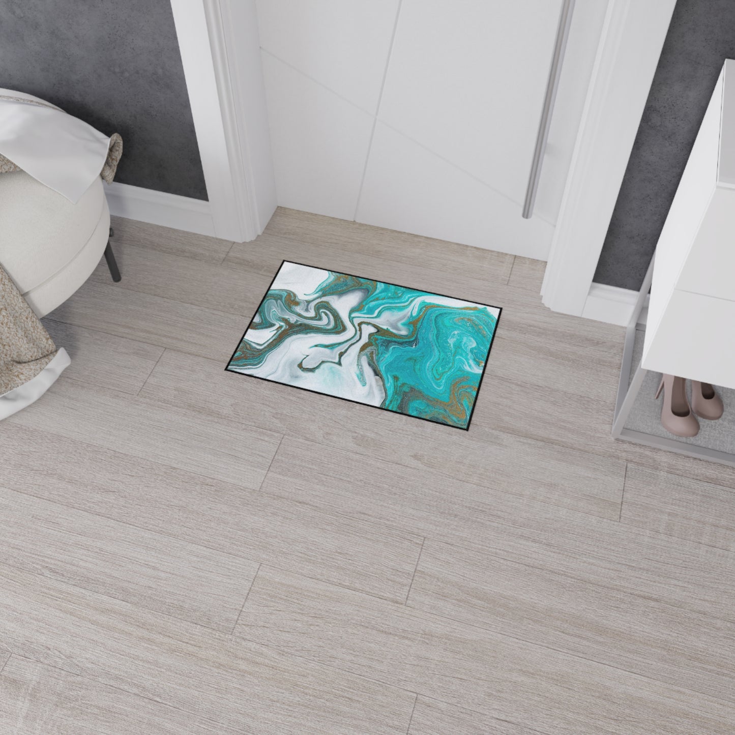 Decorative Heavy Duty Non-Slip Floor Mat Stylish Design Perfect for Entryway Kitchen Décor Marble Agate Resin Pattern Rug Bathroom Mat