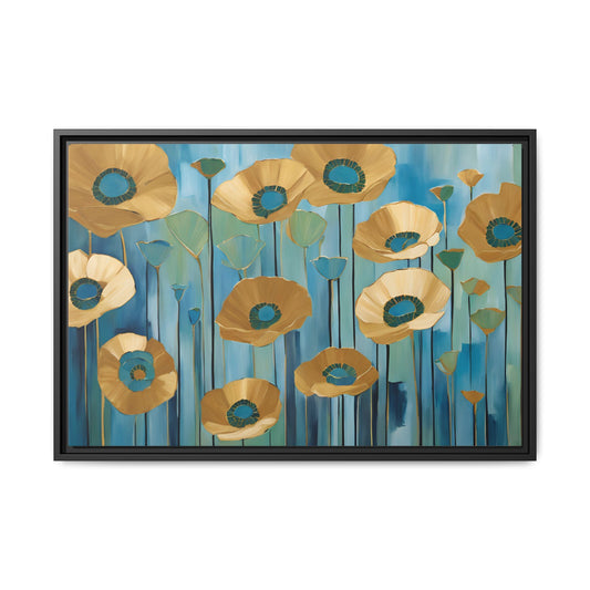 Modern Daisy Print Floral Design Unique Framed Canvas Print Wall Art Flower Lover Gift Nature Gift Contemporary Decor 3 frame colors