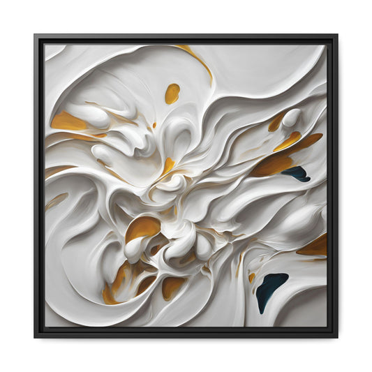 Modern Abstract Minimalist Design Unique Framed Print Canvas Wall Art White Swirl Pattern Decor Gift 3 frame colors
