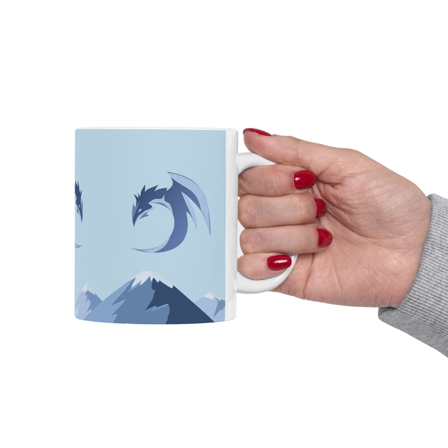 Anime Dragon on Mountain Mug Gamer Gift Mug Dragon Lover Gift