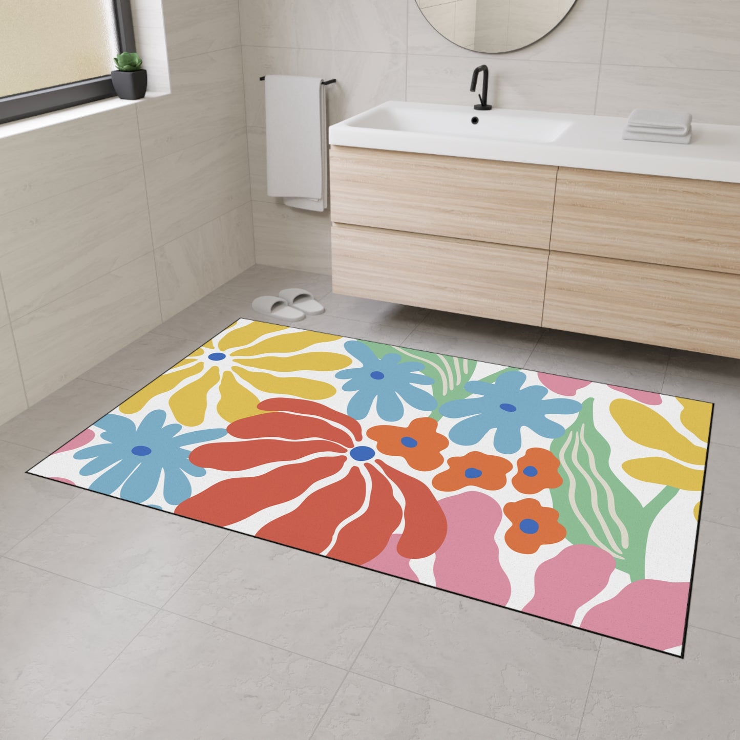 Decorative Heavy Duty Non-Slip Floor Mat Stylish Design Perfect for Entryway Kitchen Décor Garage Rug Coffee Bar Bathroom Floor Door Mat