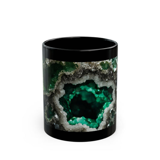 Green Amethyst Crystal Geode Design Coffee Tea Hot Chocolate Mug Cottage Core Boho Gift for Her Nature Lover Gift Geology Rock Lover Gift