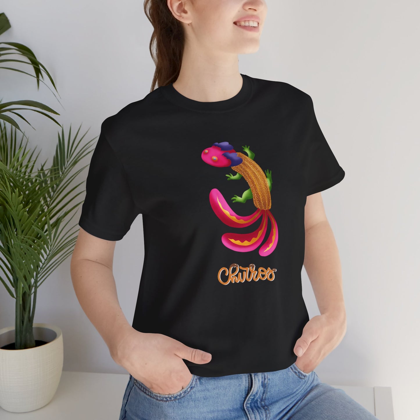 Churros T-Shirt | Culinary | Foodie | Home Cook | Unisex | Funny | Animated | Gecko | Latin food