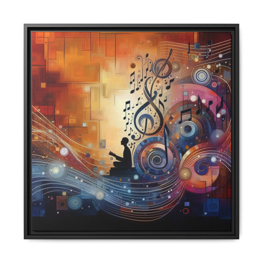 Modern Music-Themed Print Abstract Design Unique Framed Canvas Print Treble Clef Note Wall Art Music Lover Gift Decor 3 frame colors