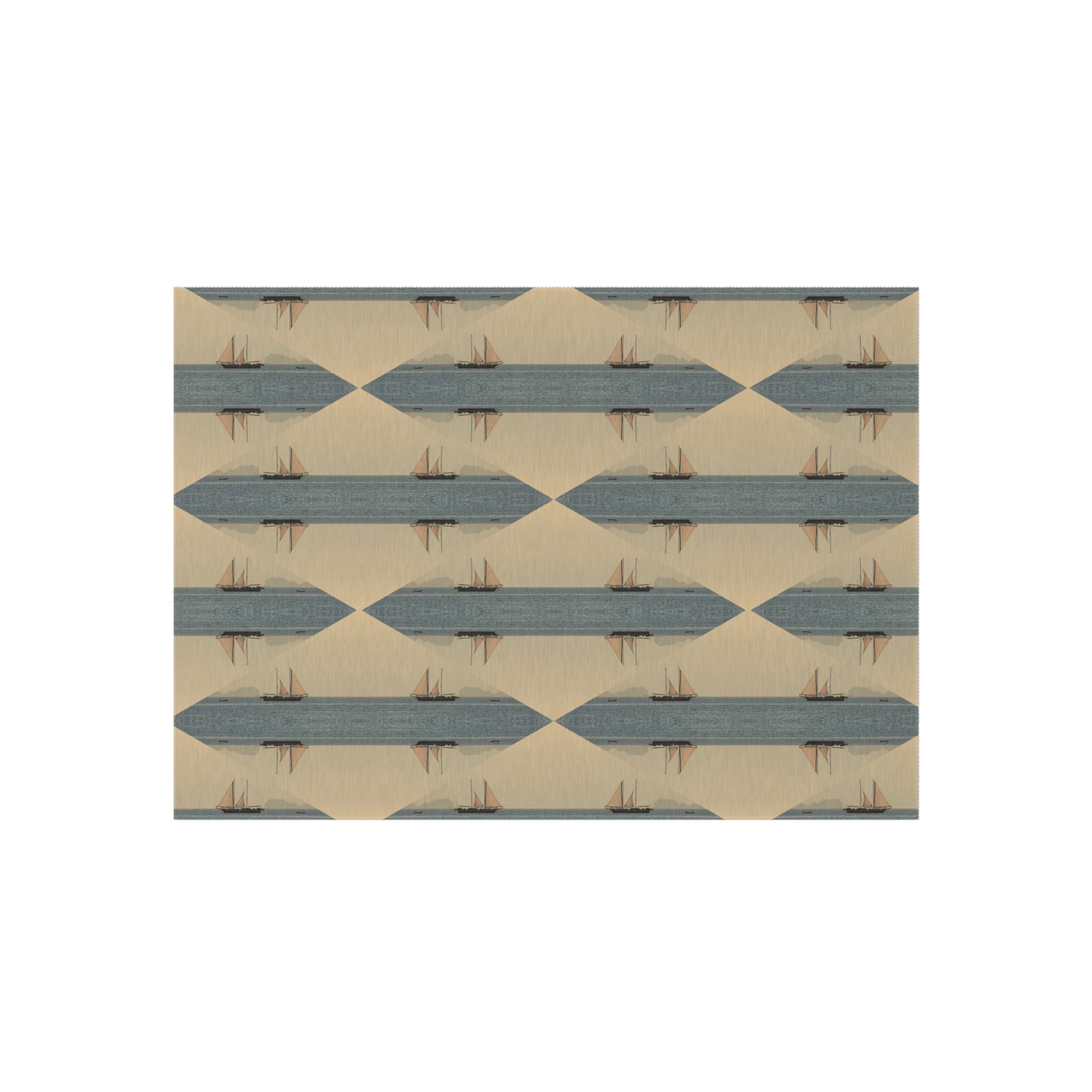 Sailboat Design Chenille Outdoor Rug with No-Skid Backing Cozy Outdoor Patio Carpet Oceanic Decor Gazebo Rug Pool Area Decor Kitchen Carpet