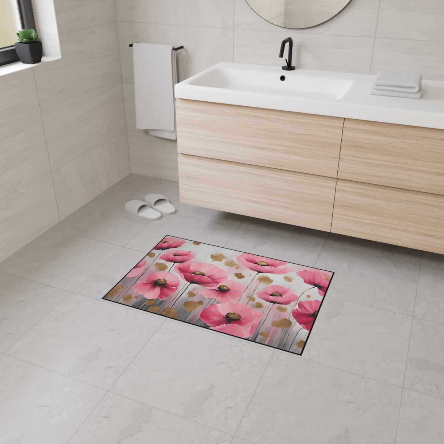 Decorative Heavy Duty Non-Slip Floor Mat Stylish Design Perfect for Entryway Kitchen Décor Garage Rug Coffee Bar Bathroom Floor Door Mat