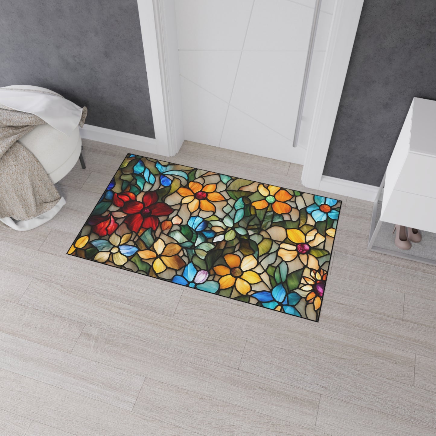 Decorative Heavy Duty Non-Slip Floor Mat Stylish Design Perfect for Entryway Kitchen Décor Garage Rug Coffee Bar Bathroom Floor Door Mat