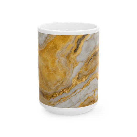 Boho Cottagecore 15-oz Ceramic Coffee Mug Quartz-Inspired Image Pastel Nature Rock Lover Ceramic Tea Cup Flower Garden Lover Gift for Her