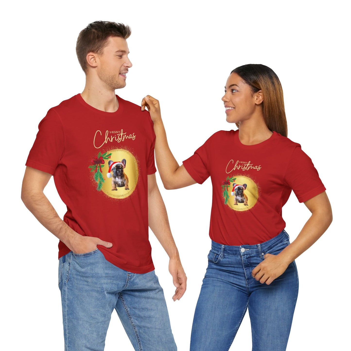 Merry Christmas Frenchie T-Shirt | Unisex | Puppy | Animal Lover | Ugly Sweater | Holiday gift |