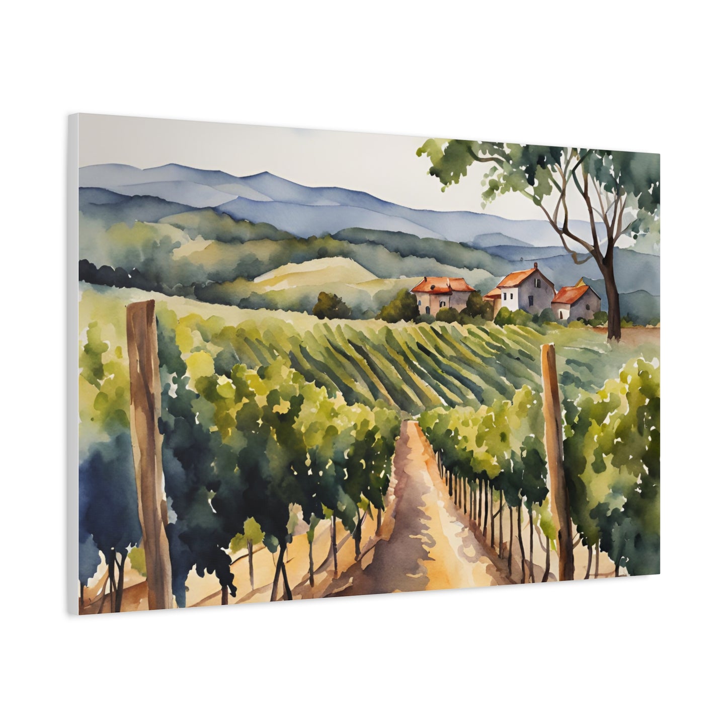 Vineyard Print Wall Art | Matte Canvas, Stretched, 1.25" | Wine Lover | Foodie Gift | Vines |