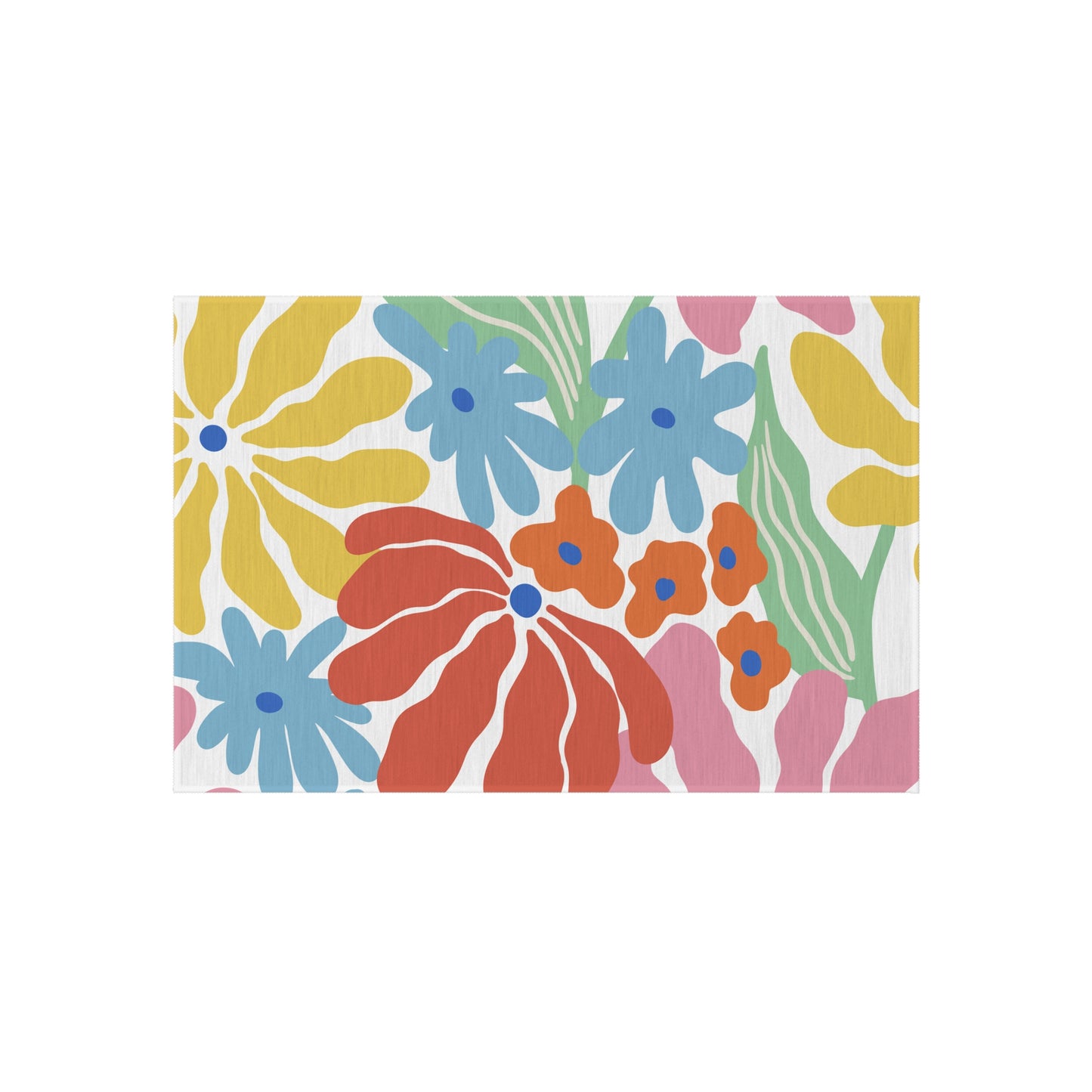 Modern Floral Chenille Outdoor Rug with No-Skid Backing Cozy Outdoor Carpet Patio Decor Gazebo Rug Pool Area Decor Outdoor Kitchen Carpet