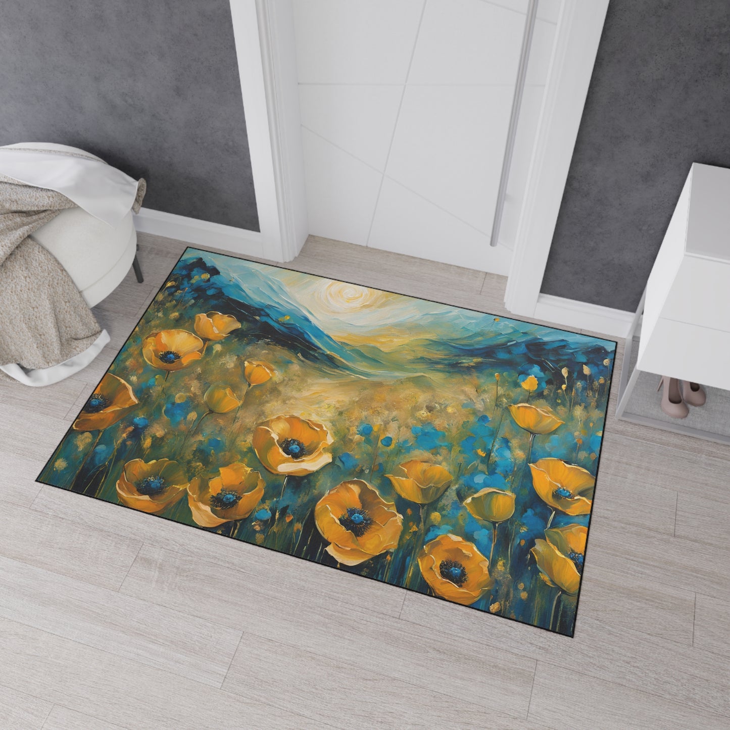 Decorative Heavy Duty Non-Slip Floor Mat Stylish Design Perfect for Entryway Kitchen Décor Garage Rug Coffee Bar Bathroom Floor Door Mat