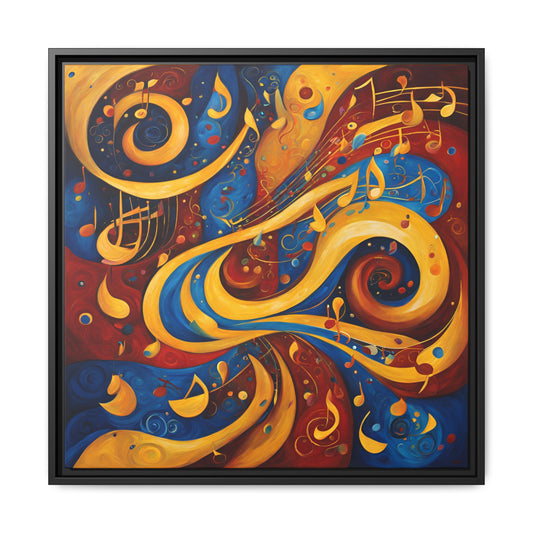 Modern Music-Themed Print Abstract Design Unique Framed Canvas Print Treble Clef Note Wall Art Music Lover Gift Decor 3 frame colors