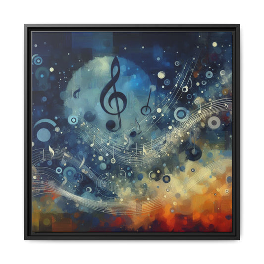Modern Music-Themed Print Abstract Design Unique Framed Canvas Print Treble Clef Note Wall Art Music Lover Gift Decor 3 frame colors