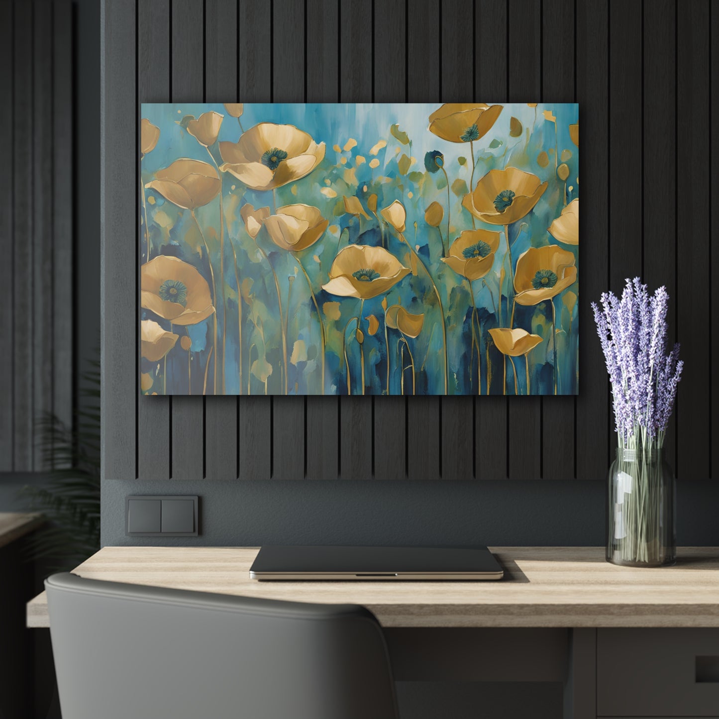 Large Floral Design Acrylic Print with French Cleat Nature Lover Wall Art Flower Lover Gift Outdoors Artwork Modern Garden Home Decor