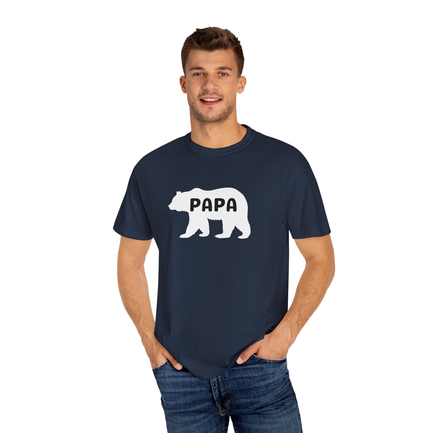 Papa Bear T-shirt Gift for Dad Grandpa Shirt Funny Bear Tee for Dads Animal Lover Gift Comfort Colors Relaxed Fit Garment-Dyed Tee