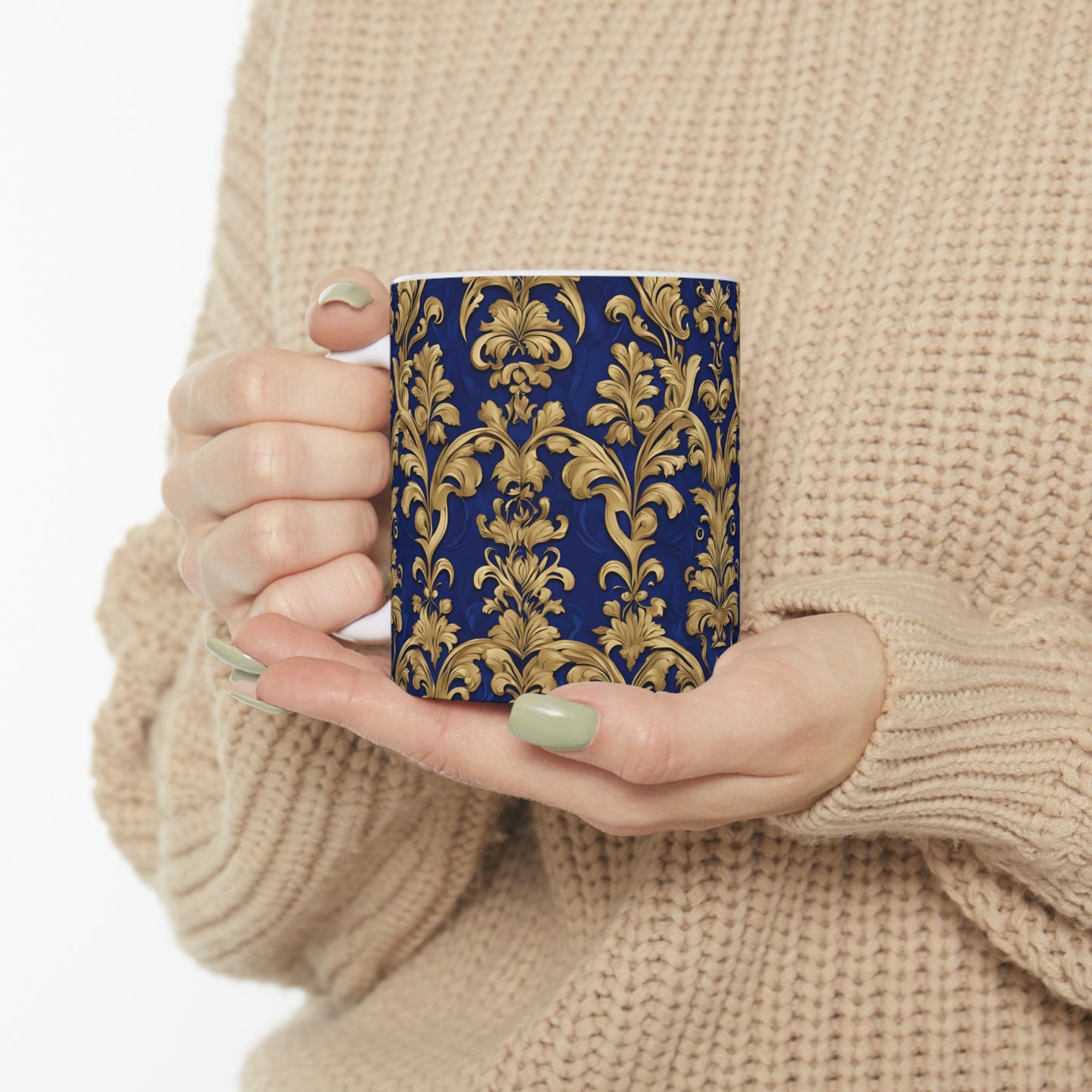 Beautiful Damask Pattern Ceramic Mug, (11oz, 15oz)