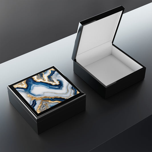 Unique Art Print Design Jewelry Box Trinket Box Bedroom Dresser Decor Vanity Gift Box - 3 colors to choose from