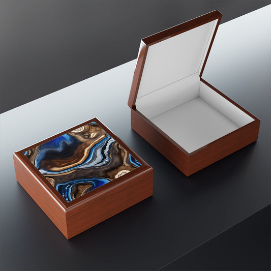 Unique Art Print Design Jewelry Box Trinket Box Bedroom Dresser Decor Vanity Gift Box - 3 colors to choose from