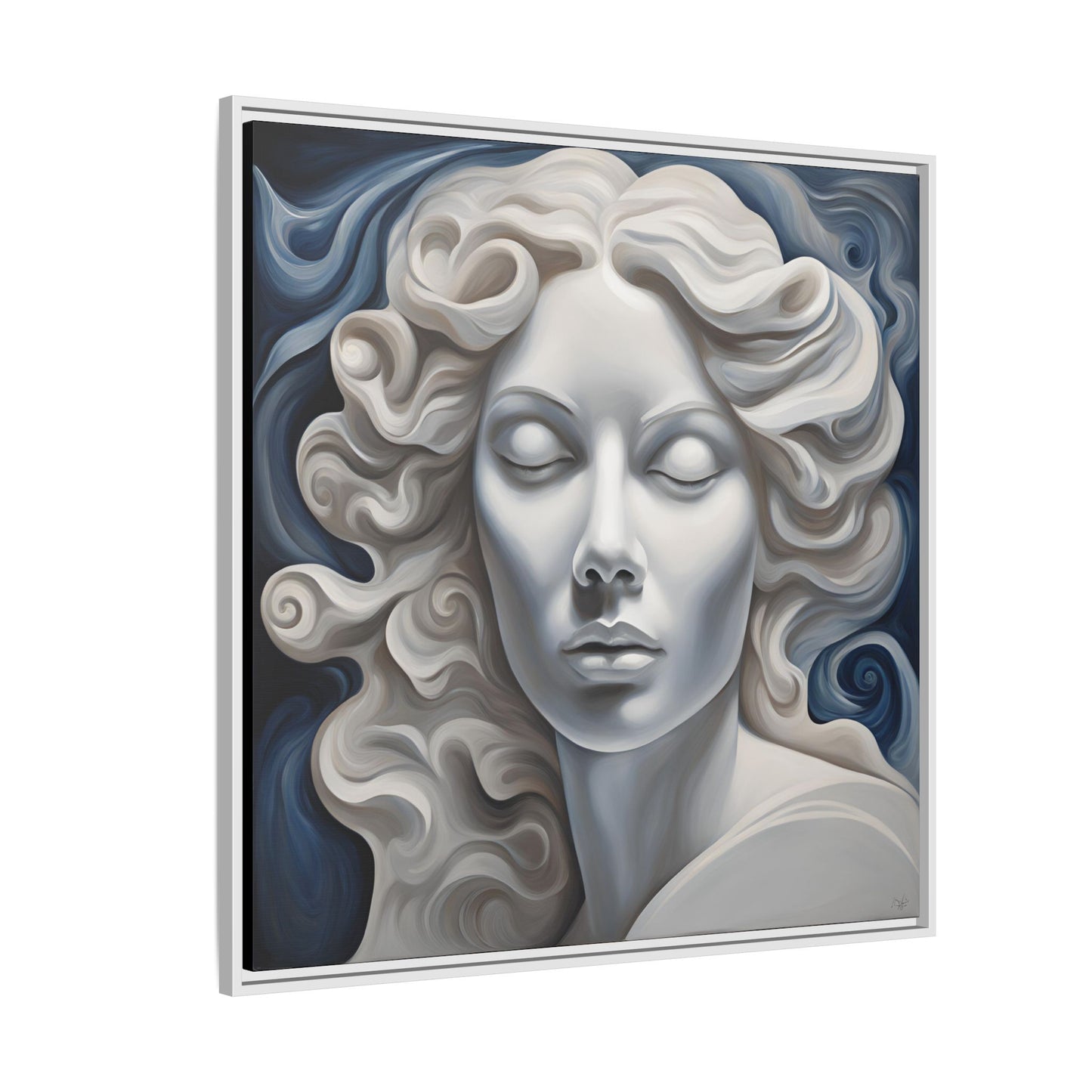 Modern Abstract Woman's Face Design Unique Framed Print Canvas Wall Decor Gift 3 frame colors to chose from