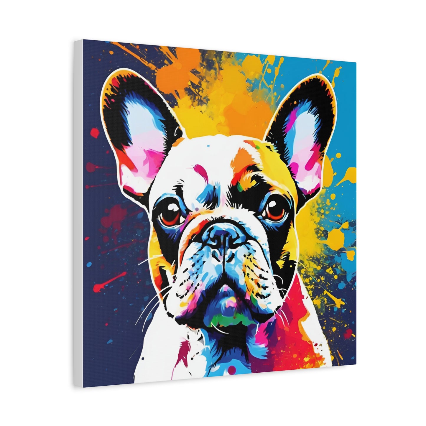 Frenchie Print Wall Art | Matte Canvas, Stretched, 1.25" | Dog Lover | Bulldog | Pet Parent | Modern Art |