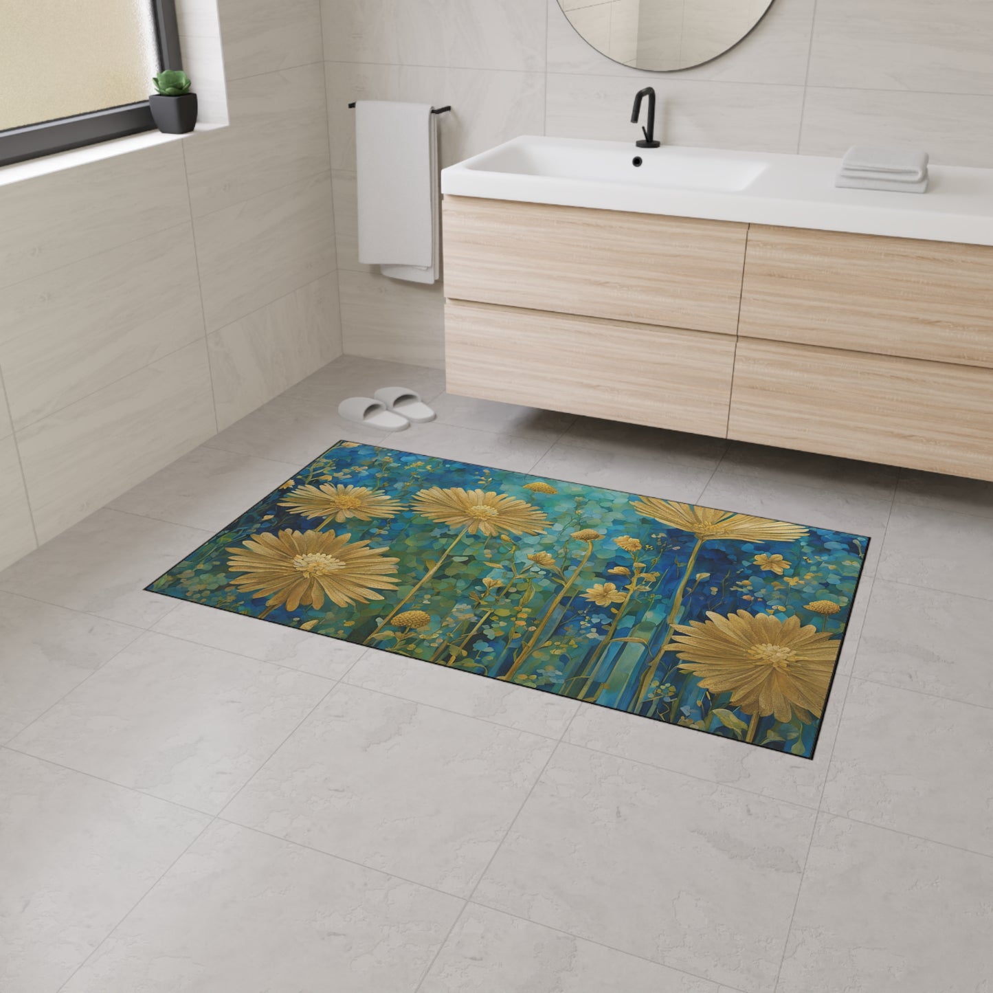 Decorative Heavy Duty Non-Slip Floor Mat Stylish Design Perfect for Entryway Kitchen Décor Garage Rug Coffee Bar Bathroom Floor Door Mat