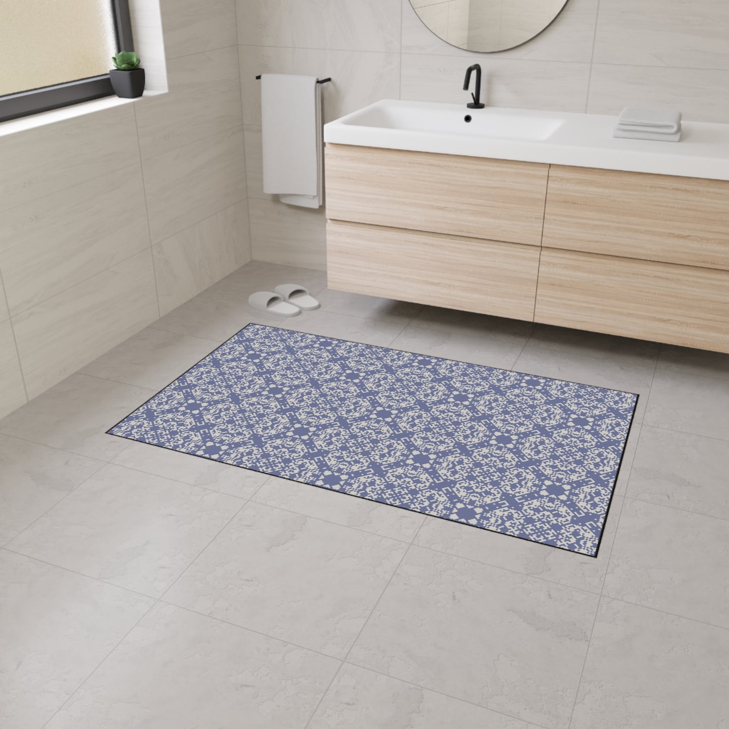 Decorative Heavy Duty Non-Slip Floor Mat Stylish Design Perfect for Entryway Kitchen Décor Grey Geometric Floral Design Rug Bathroom Mat