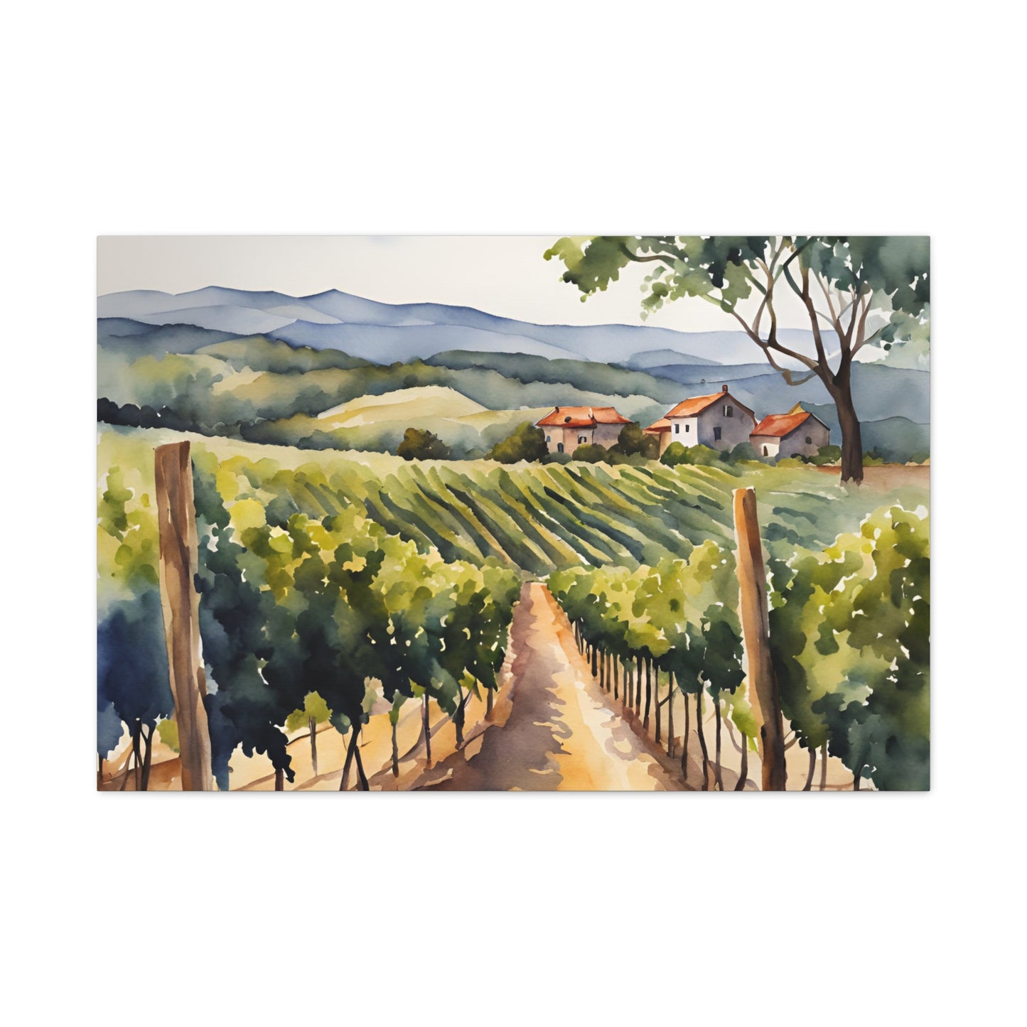 Vineyard Print Wall Art | Matte Canvas, Stretched, 1.25" | Wine Lover | Foodie Gift | Vines |