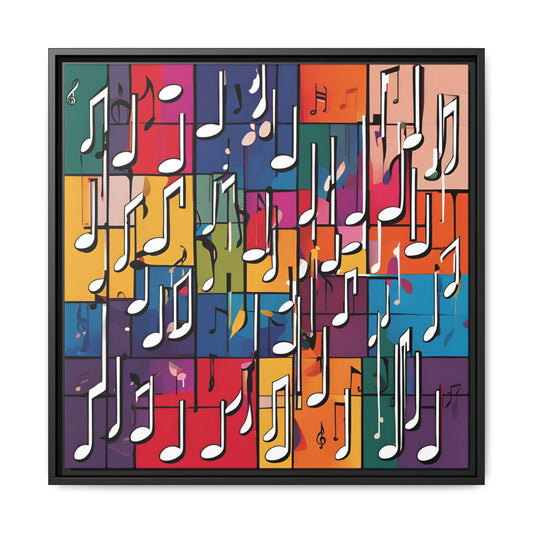 Modern Music-Themed Print Abstract Design Unique Framed Canvas Print Treble Clef Note Wall Art Music Lover Gift Decor 3 frame colors