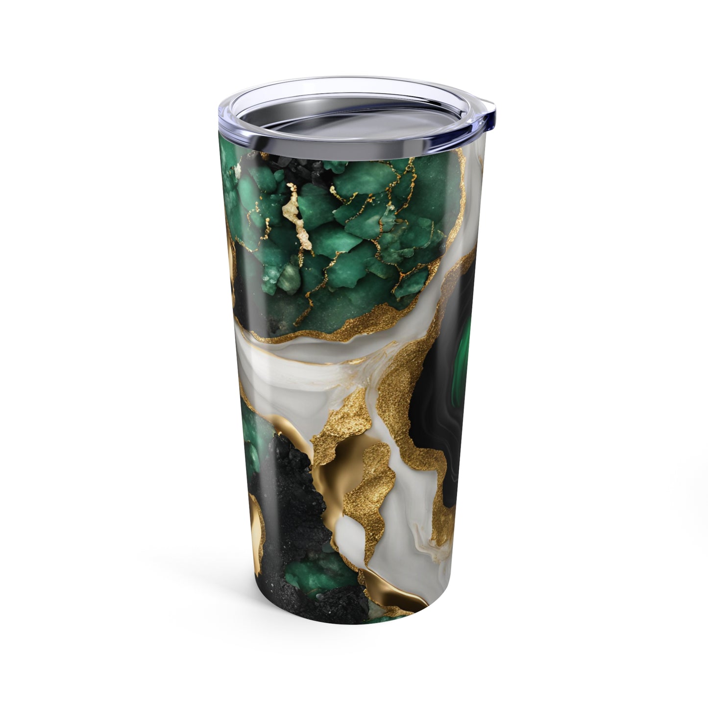 Green and Black Amethyst Crystal Geode Design 20 oz Tumbler Nature Lover Gift Geology Rock Lover Insulated Stainless Hot or Cold Tumbler