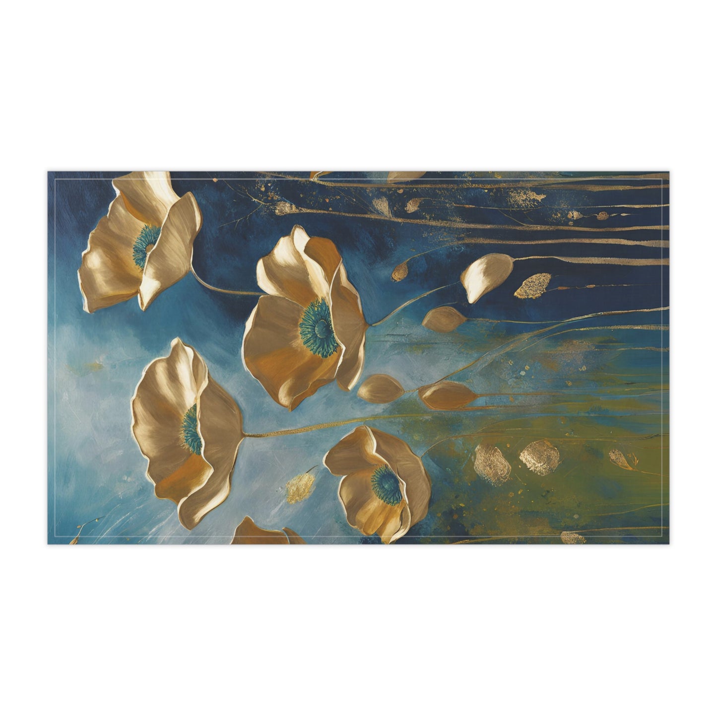 Floral Kitchen Tea Towel Pastel Dish Towel Durable Hand Towel Gift for Flower Lover Whimsical Home Decor Decorative Kitchen Cotton Twill