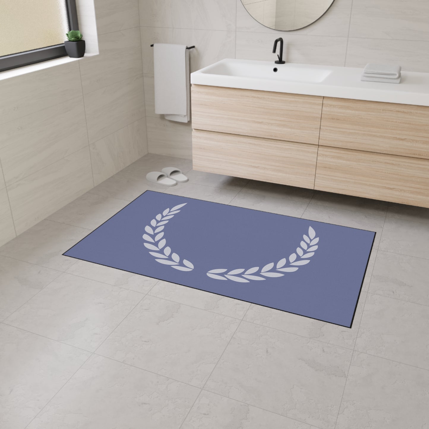 Decorative Heavy Duty Non-Slip Floor Mat Stylish Design Perfect for Entryway Kitchen Décor Grey Leaf Floral Design Rug Bathroom Mat