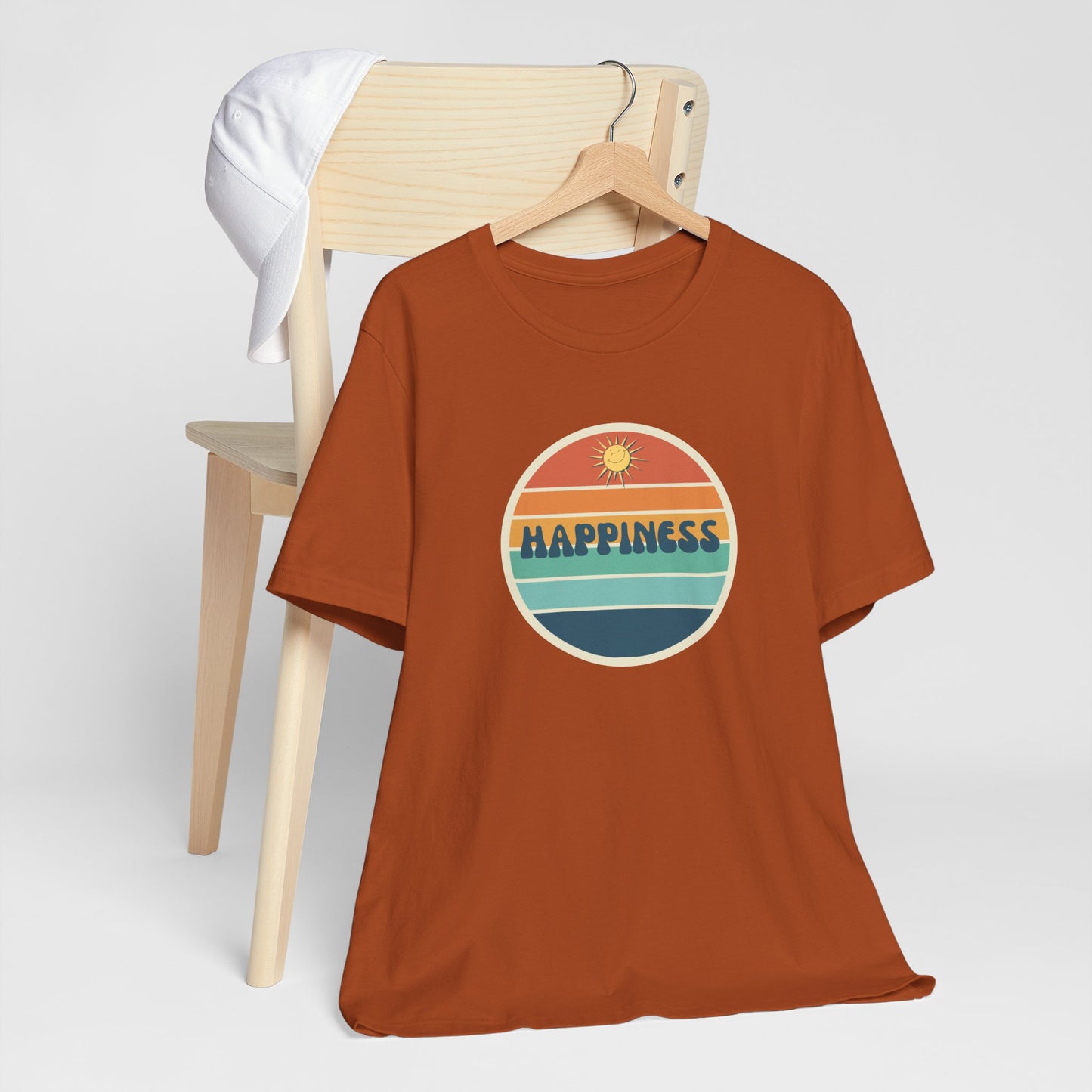 Happiness T-shirt | Unisex Uplifting Positivity Tee | Inspirational Happy Retro Sunshine Shirt |