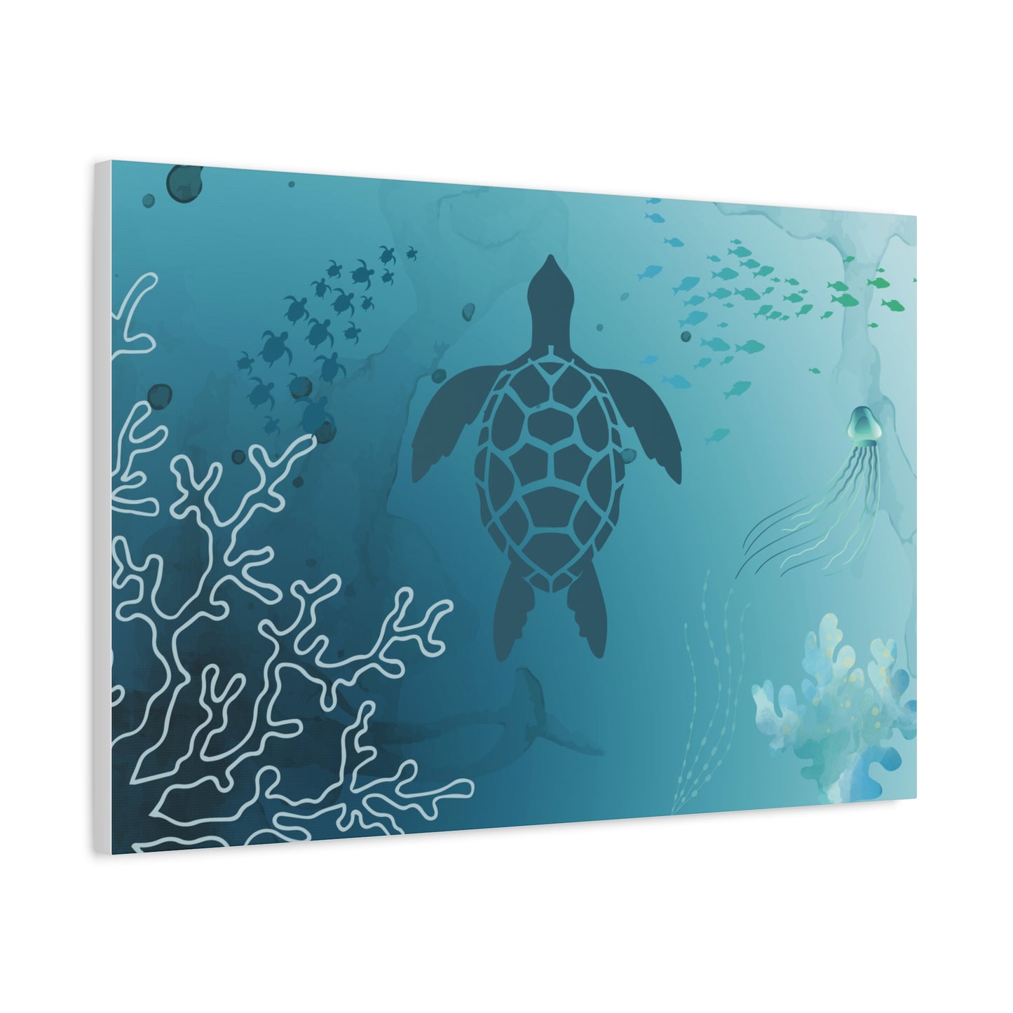 Sea Turtle Print Wall Art | Matte Canvas, Stretched, 1.25" | Oceanic | Artwork | Underwater | Animal Lover |