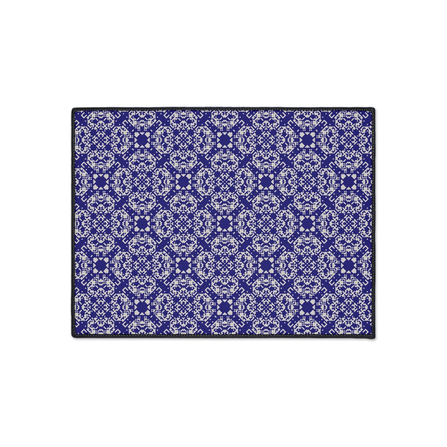Decorative Heavy Duty Non-Slip Floor Mat Stylish Design Perfect for Entryway Kitchen Décor Blue Geometric Floral Design Rug Bathroom Mat