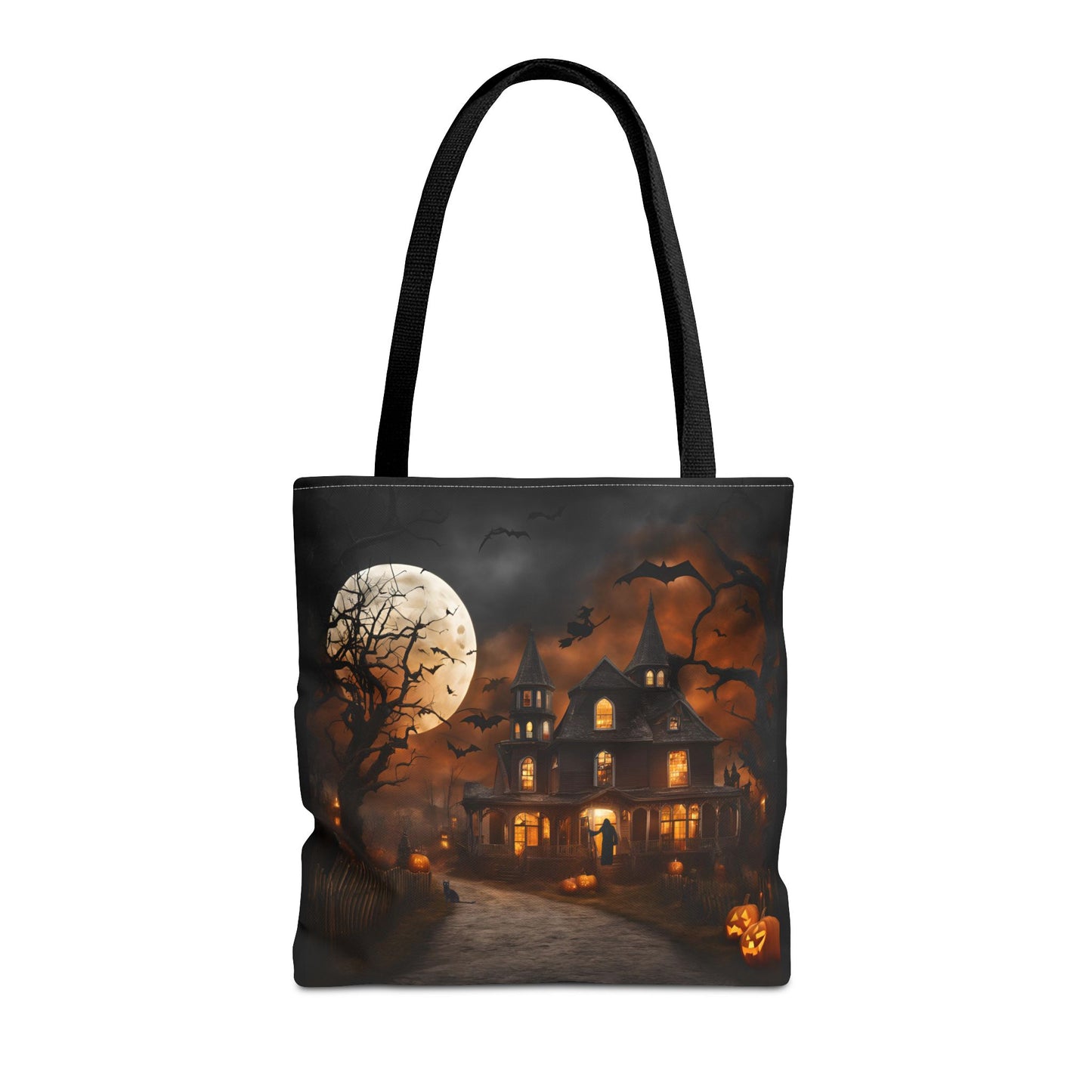 Halloween Haunted House Tote Bag | Carryall | Shopping Bag | Pumpkin | Autumn | Trick or Treat | Candy Bag |