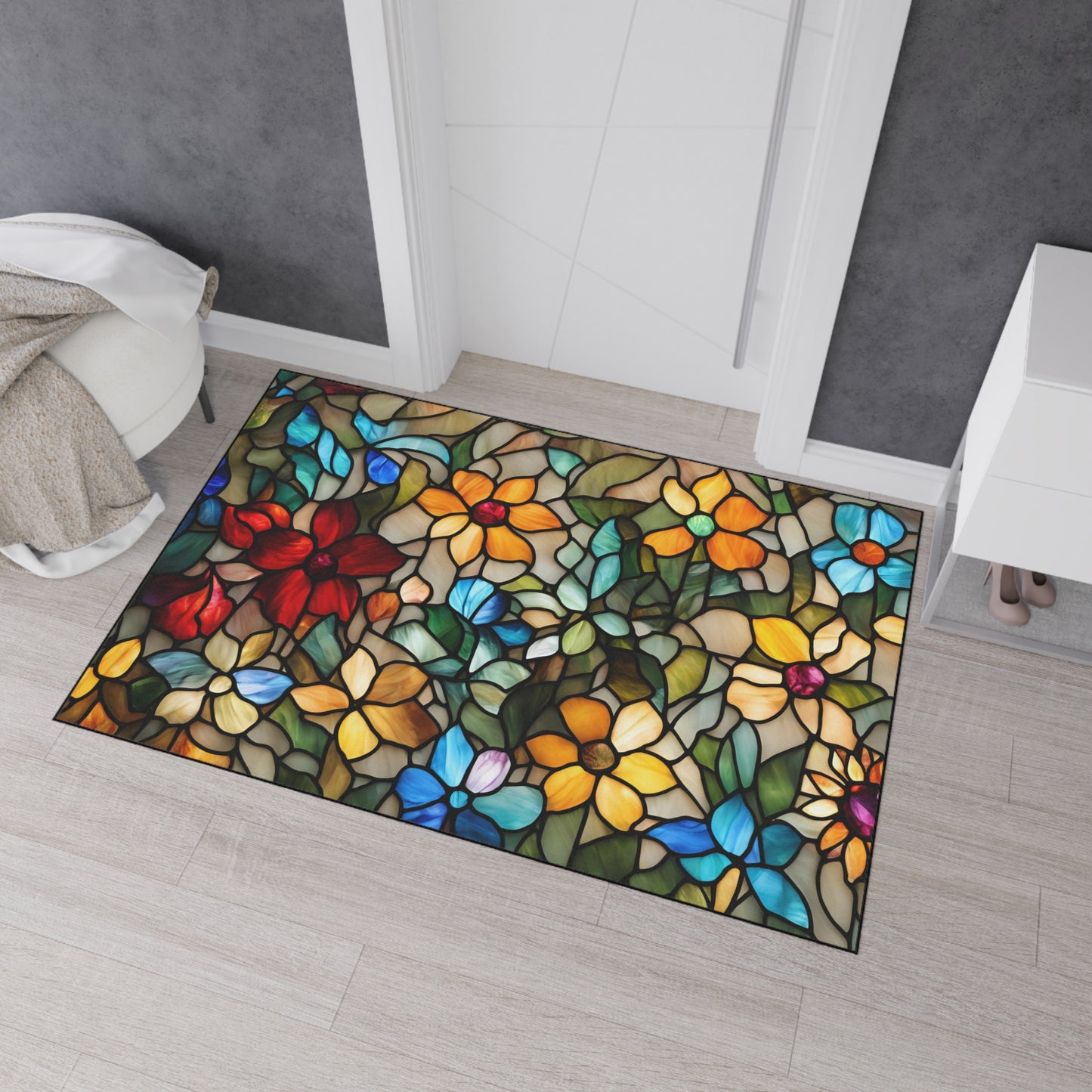 Decorative Heavy Duty Non-Slip Floor Mat Stylish Design Perfect for Entryway Kitchen Décor Garage Rug Coffee Bar Bathroom Floor Door Mat