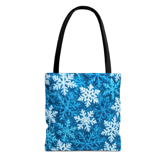 Snowflake Christmas Tote Bag Holiday Cheer Gift Glam Winter Accessory Reusable Winter Tree Shopping Bag Xmas Joy Gift Unisex Bag for Him Her