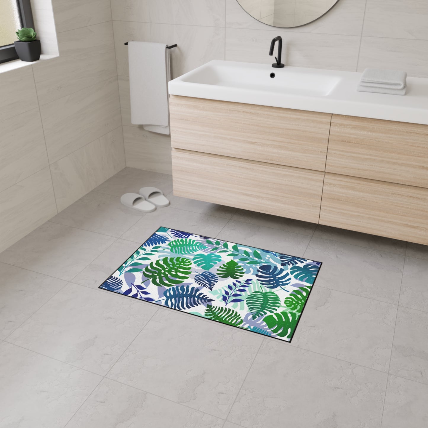 Decorative Heavy Duty Non-Slip Floor Mat Stylish Design Perfect for Entryway Kitchen Décor Beachy Hawaiian Rug Tropical Bathroom Floor
