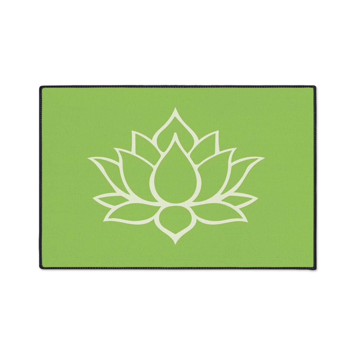 Decorative Heavy Duty Non-Slip Floor Mat Stylish Design Perfect for Entryway Kitchen Décor Green Lotus Blossom Floral Design Rug Bath Mat