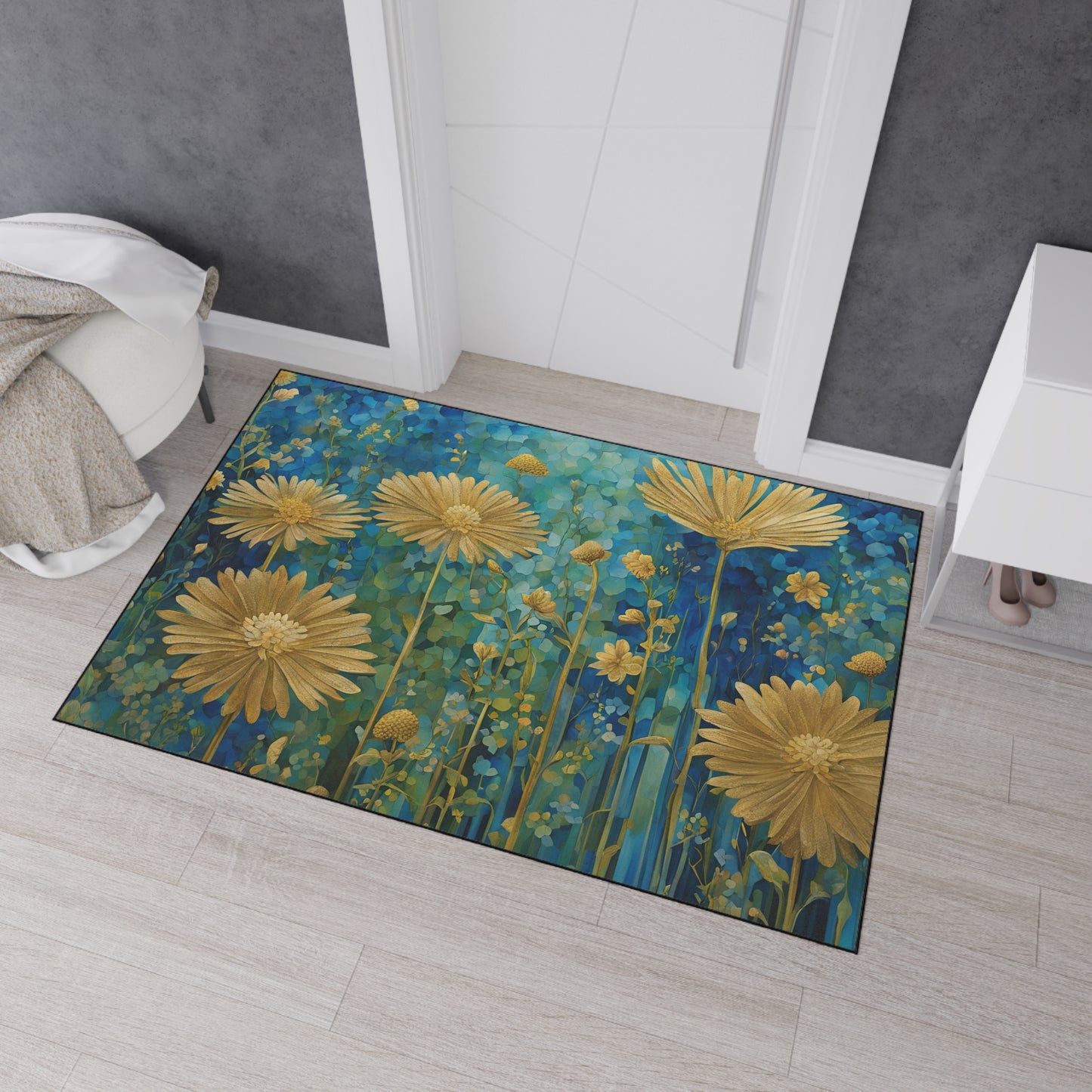 Decorative Heavy Duty Non-Slip Floor Mat Stylish Design Perfect for Entryway Kitchen Décor Garage Rug Coffee Bar Bathroom Floor Door Mat