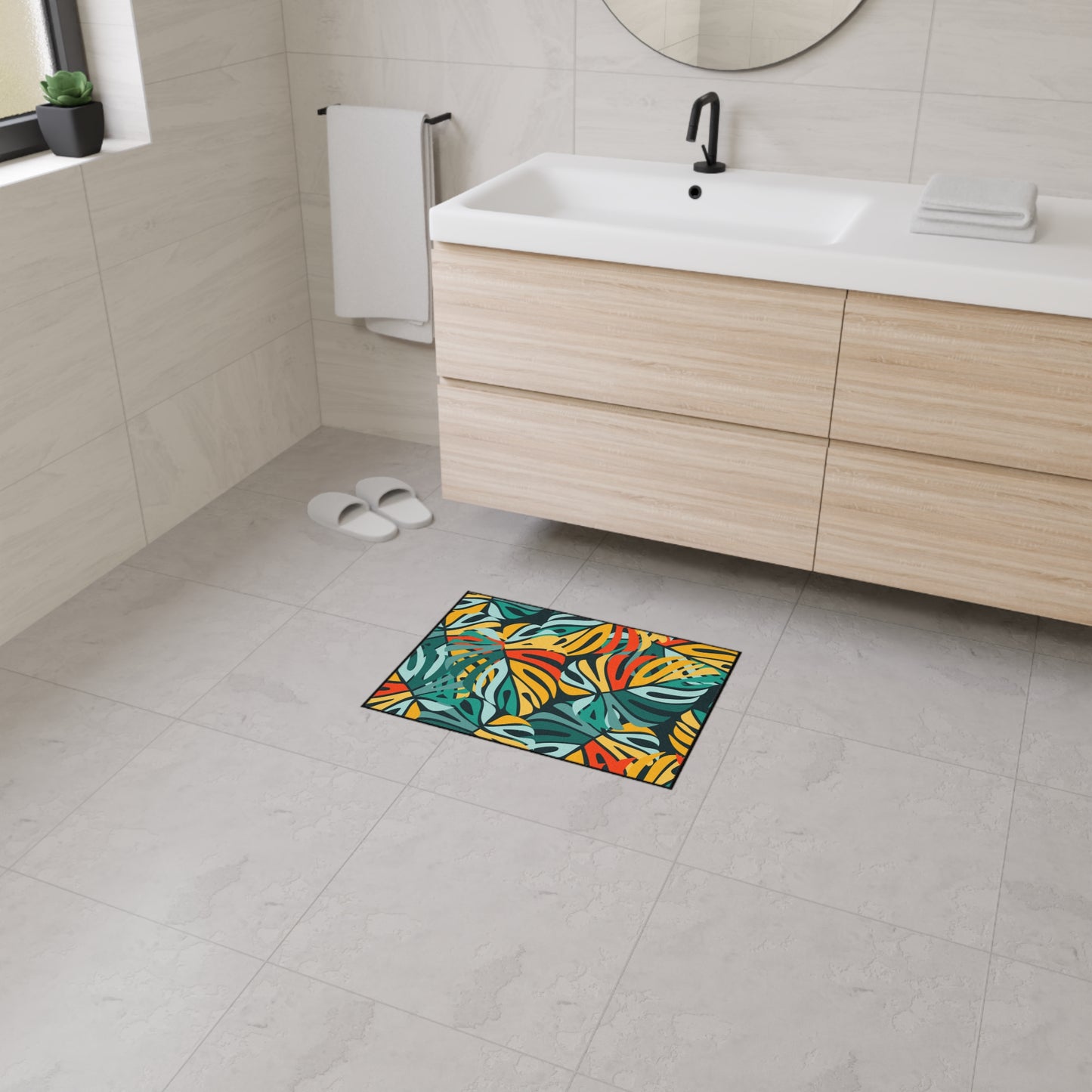 Decorative Heavy Duty Non-Slip Floor Mat Stylish Design Perfect for Entryway Kitchen Décor Beachy Hawaiian Rug Tropical Bathroom Floor