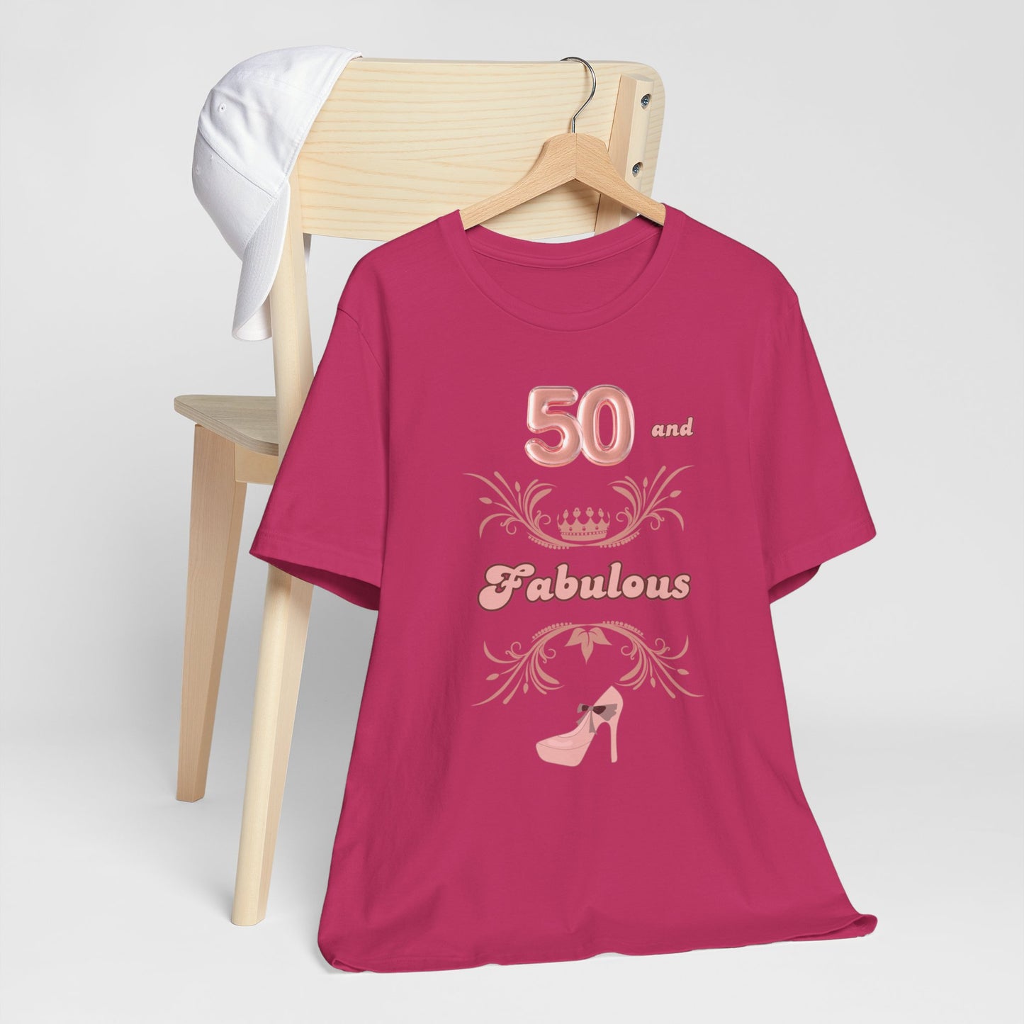 50 and Fabulous T-shirt | Women | Queen | High Heels | Birthday | Crown |