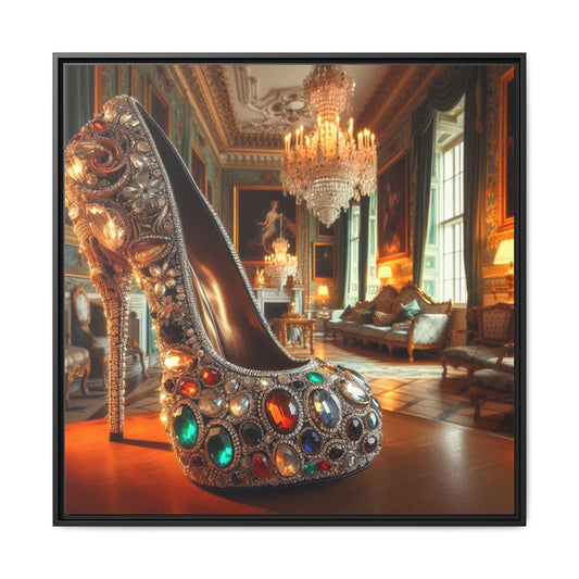 High Heel Shoe Framed Canvas Print Wall Art Unique Fashion Designer Style Haute Couture Shoe Lover Fashionista Gift Decor 3 Frame Colors