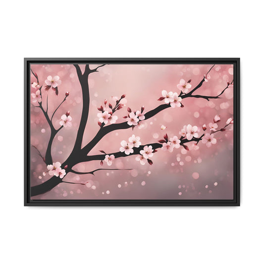 Modern Plum Blossoms Print Floral Design Unique Framed Canvas Print Wall Art Flower Lover Gift Nature Gift Wildflower Decor 3 frame colors