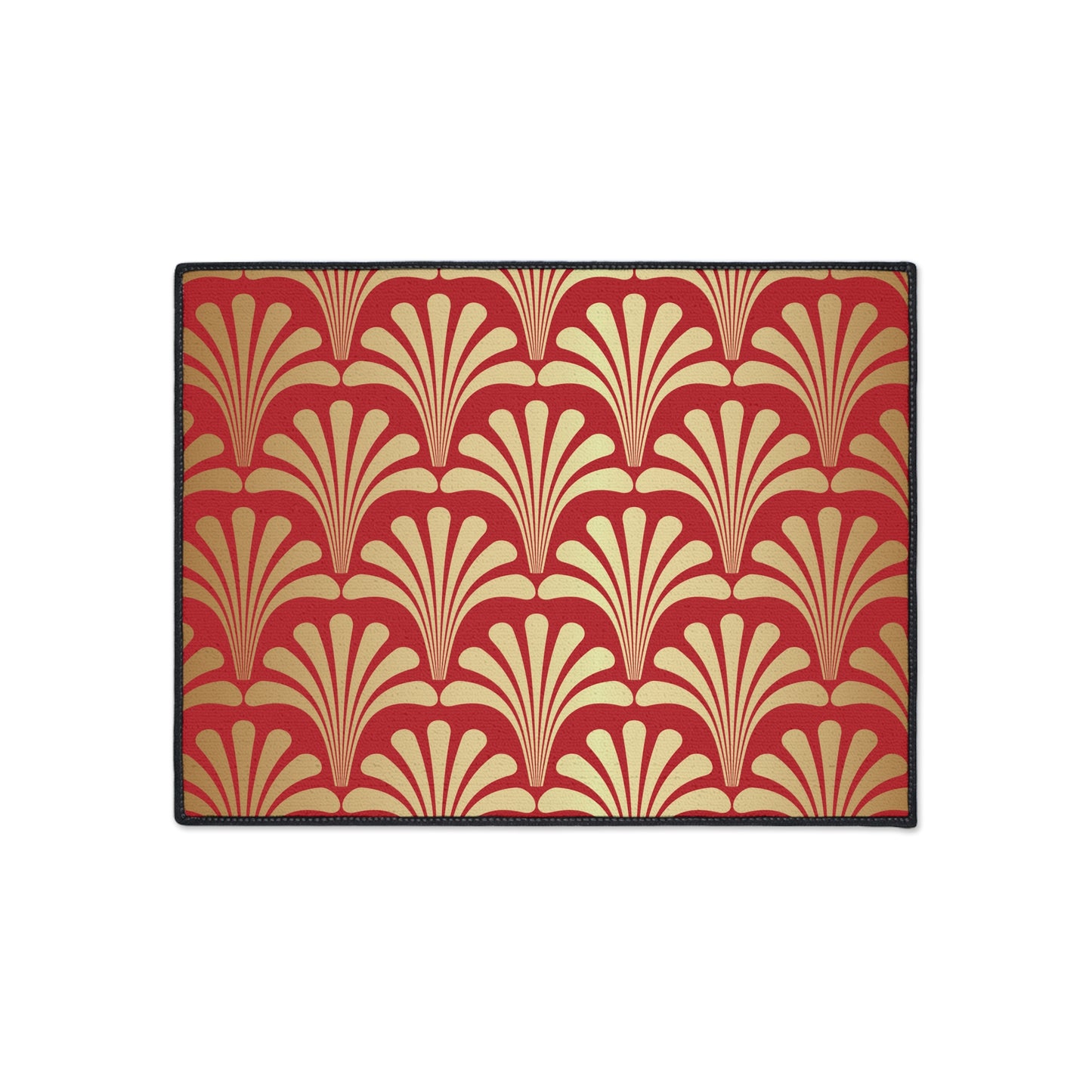 Decorative Heavy Duty Non-Slip Floor Mat Stylish Design Perfect for Entryway Kitchen Décor Red Floral Geometric Design Rug Bathroom Mat