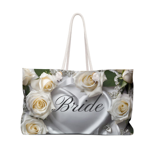 Bridal Heart Design Weekender Tote Bag Cottage Core Minimalist Wedding Gift Bridal Shower Trendy Gift for Her Romantic Wife to Be Gift